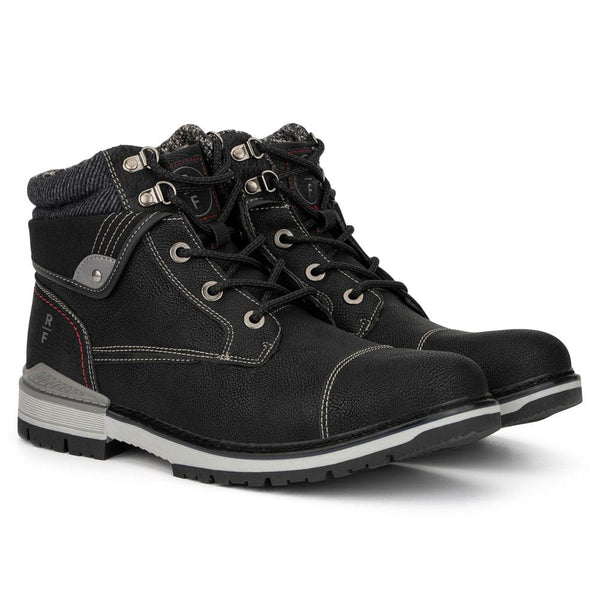  X RAY Reserved Footwear New York Men's Preston Mid-Top Sneaker,  Round Toe, Thermoplastic Outsole; Size 7.5 Black/Oil